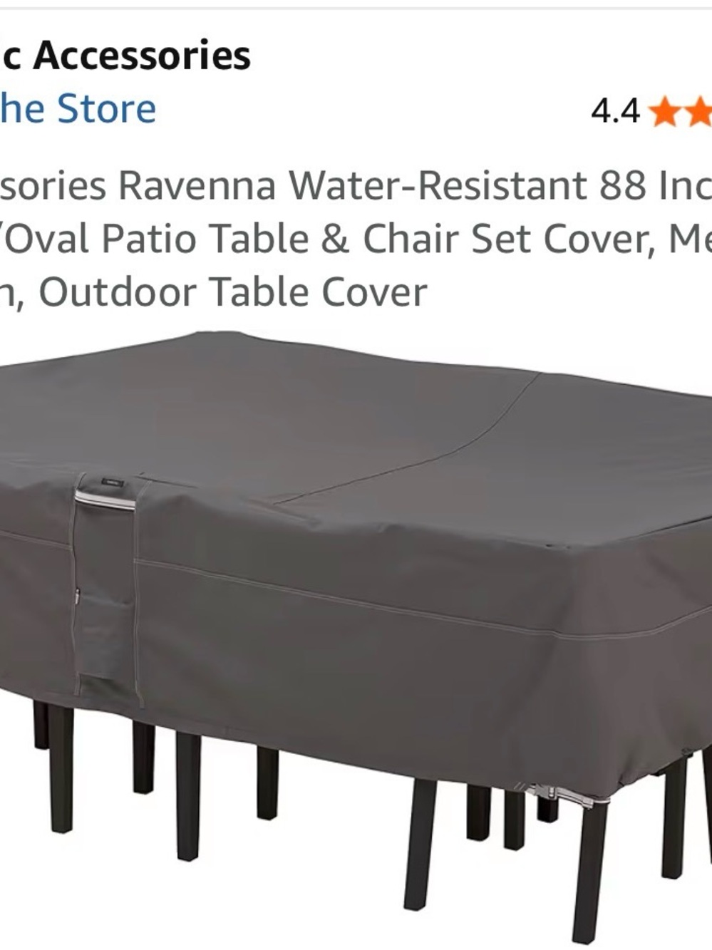 Water-Resistant Patio Table & Chair Set Cover - Gray